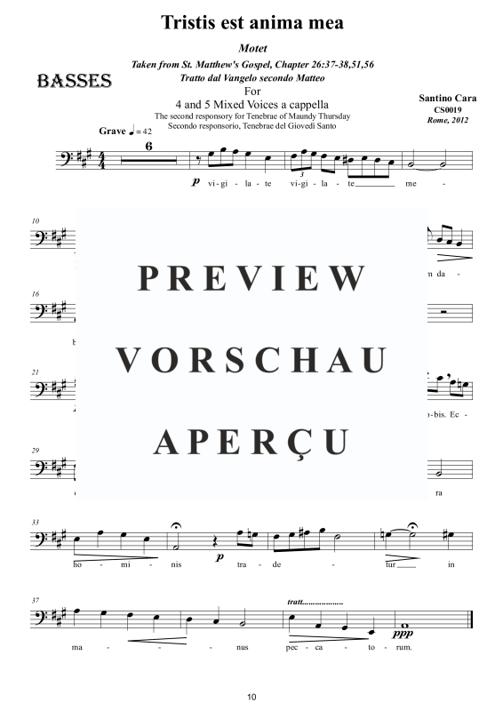 Produktgalerie: Seite 11 von 11 Tristis est anima mea - Geistliche Motette, , Gemischter Chor 5-stimmig SSATB a capella