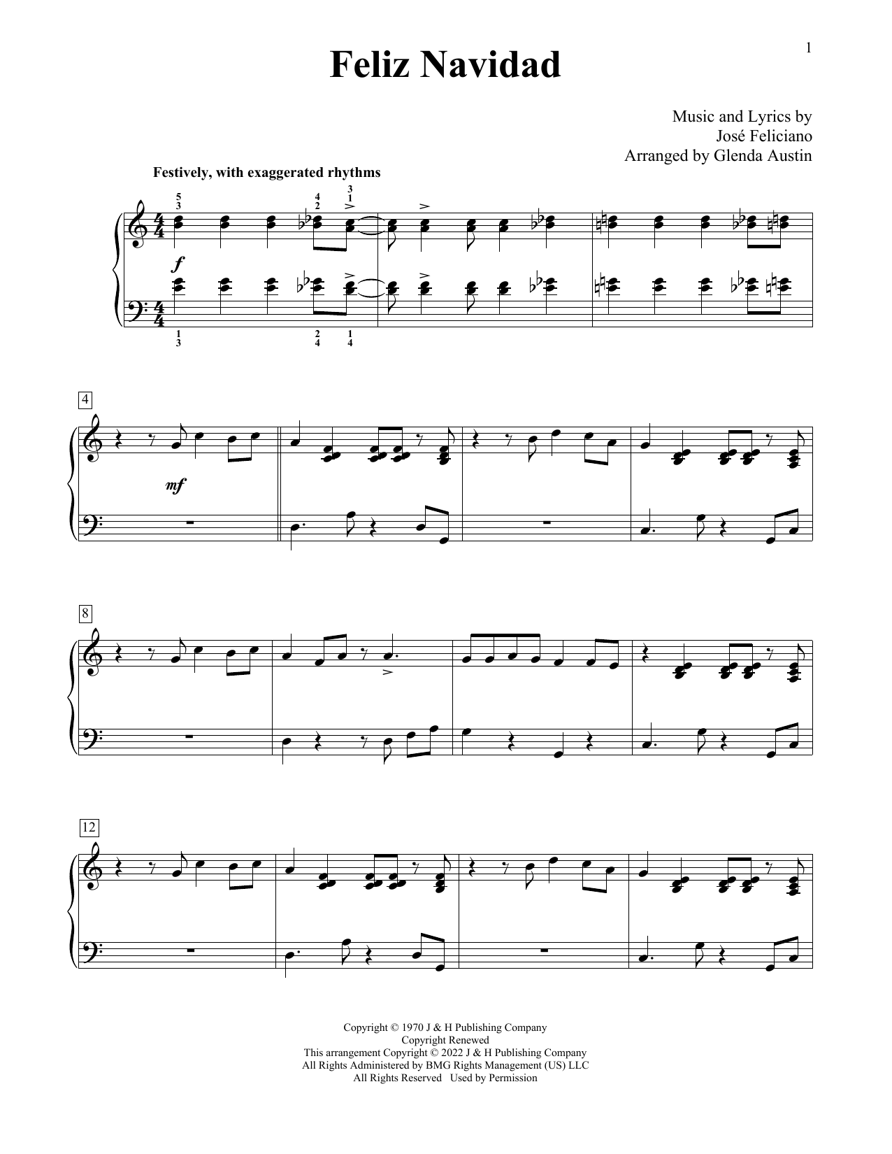 Produktbild zu: Feliz Navidad (arr. Glenda Austin)