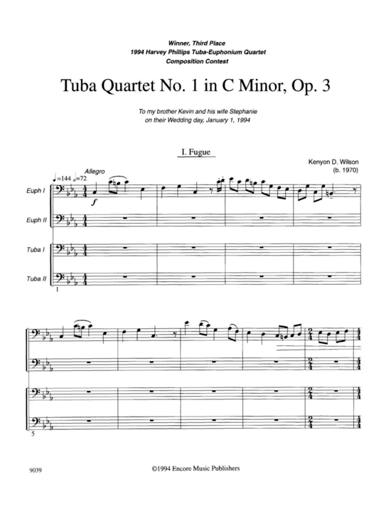Product picture to: Tuba Quartet No. 1 Kenyon Wilson