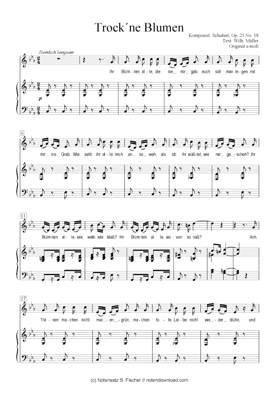 Product picture to: Trockene Blumen  Schubert, Op. 25 No. 18