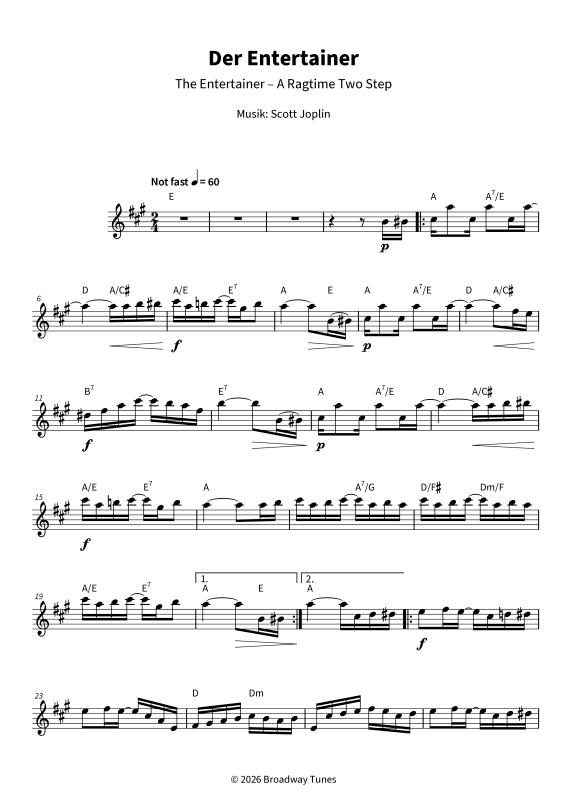 gallery: Der Entertainer - The Entertainer - A Ragtime Two Step, , Altsaxophon in Es