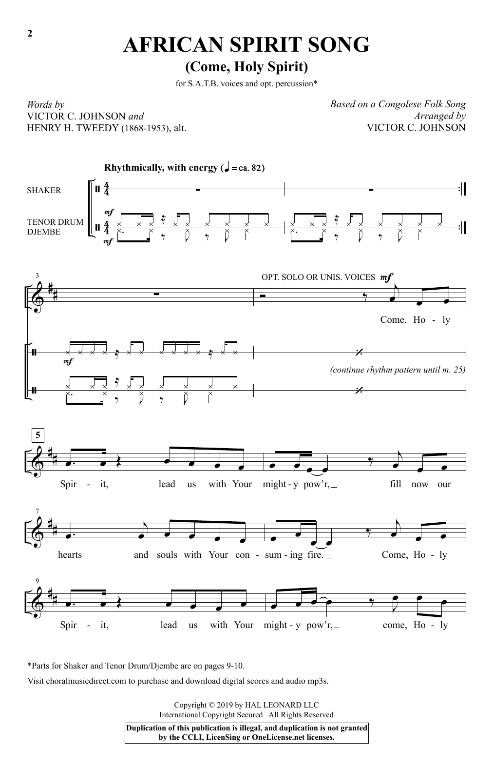 Product picture to: African Spirit Song (Come, Holy Spirit) (arr. Victor C. Johnson)