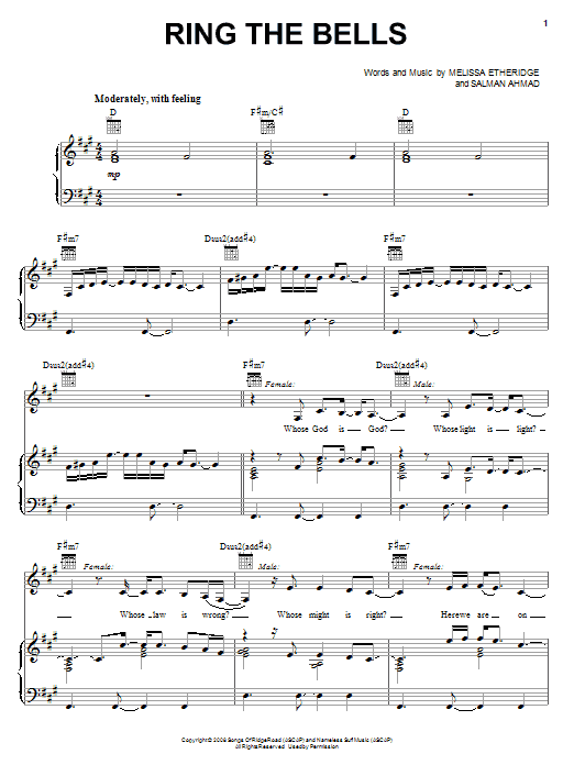 Product gallery: Page 1 of 1 Ring The Bells, Melissa Etheridge