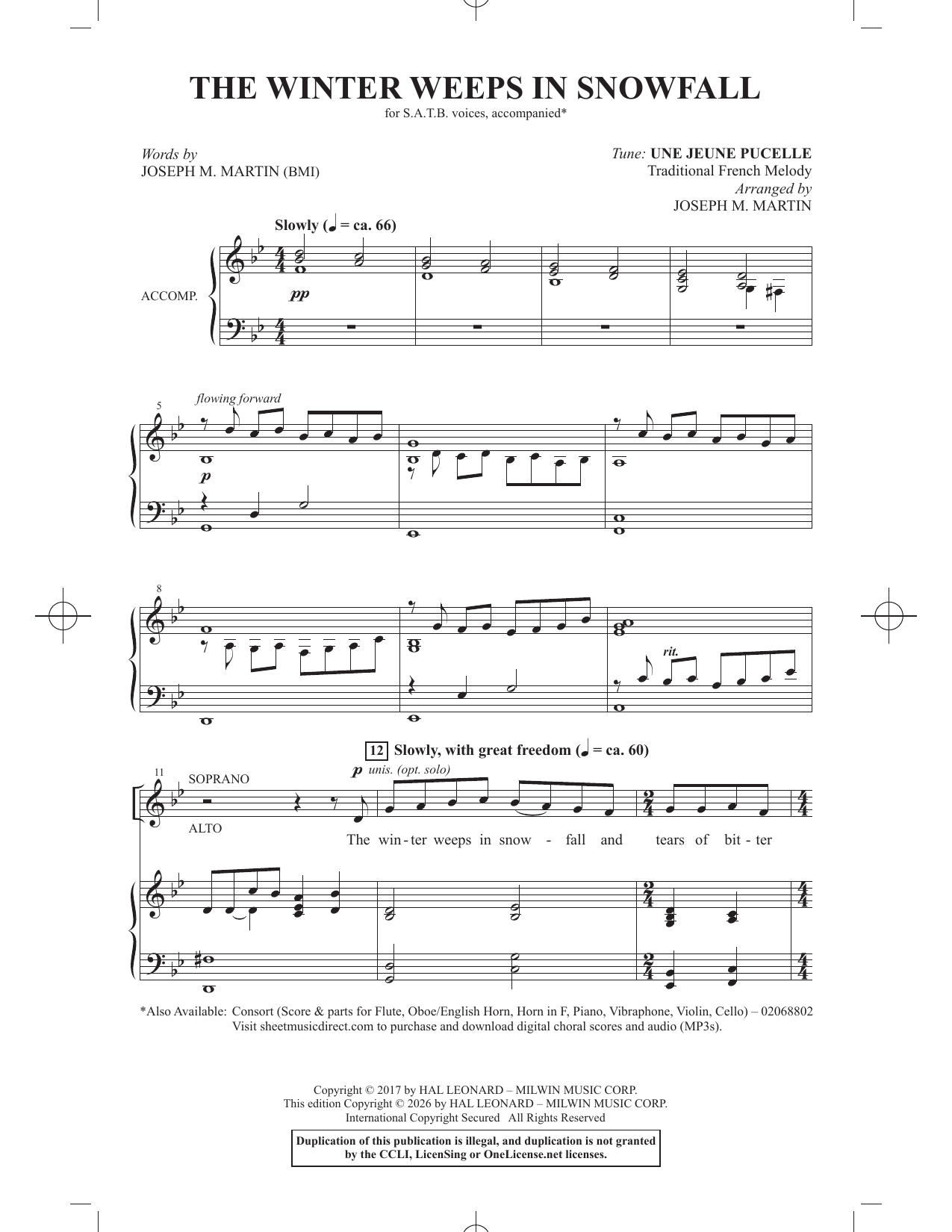 Produktgalerie: Seite 1 von 1 The Winter Weeps In Snowfall, Joseph M. Martin, Chor