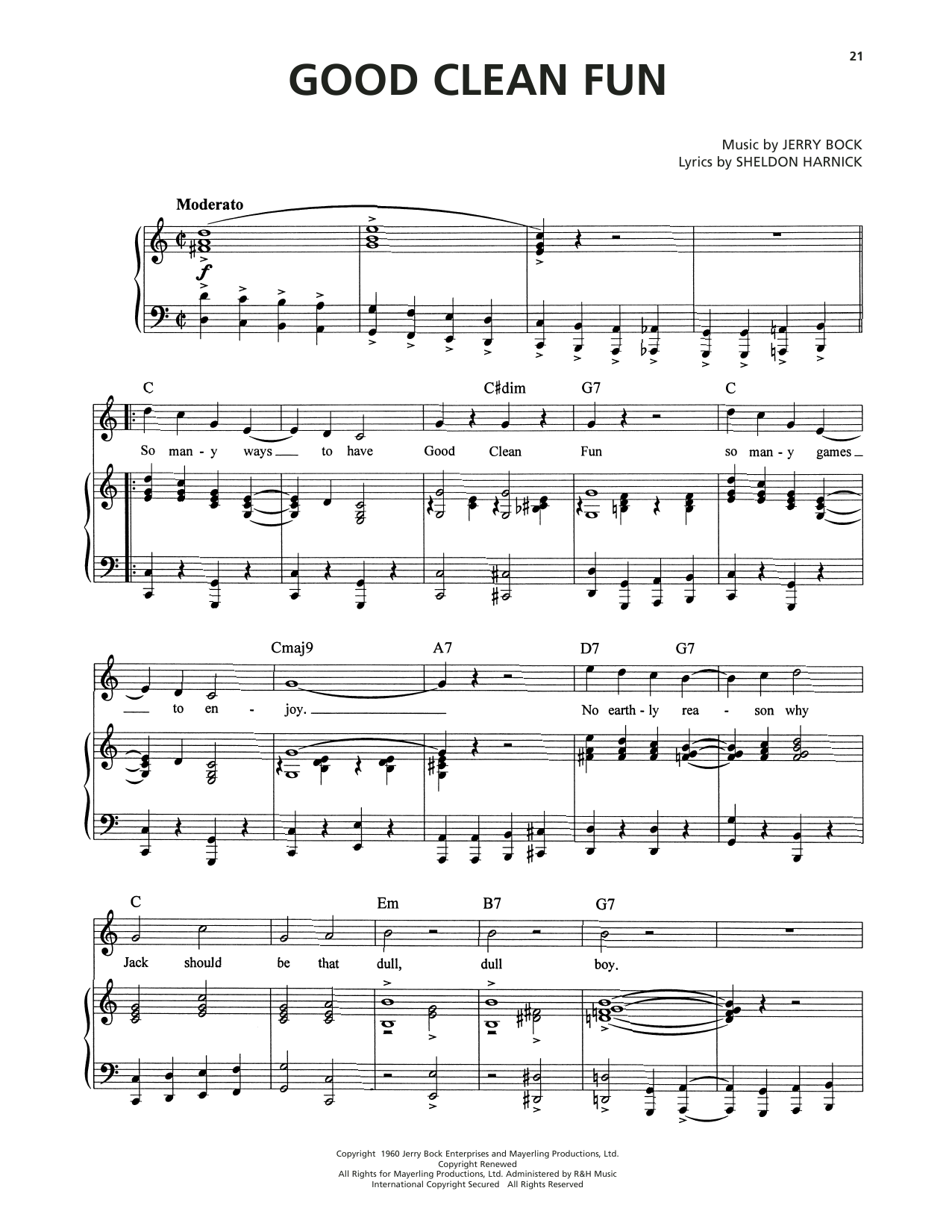 Produktgalerie: Seite 1 von 1 Good Clean Fun (from Tenderloin), Jerry Bock, Gesang, Gitarre, Klavier