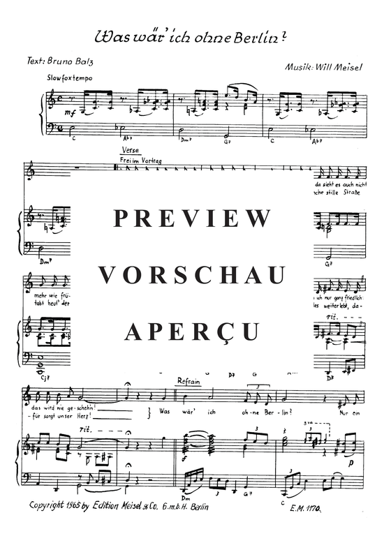 Produktgalerie: Seite 3 von 3 Was wär ich ohne Berlin, , Klavier und Gesang