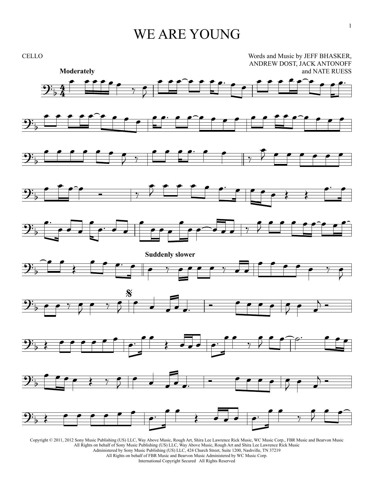 Produktgalerie: Seite 1 von 1 We Are Young, fun. featuring Janelle Monae, Violoncello