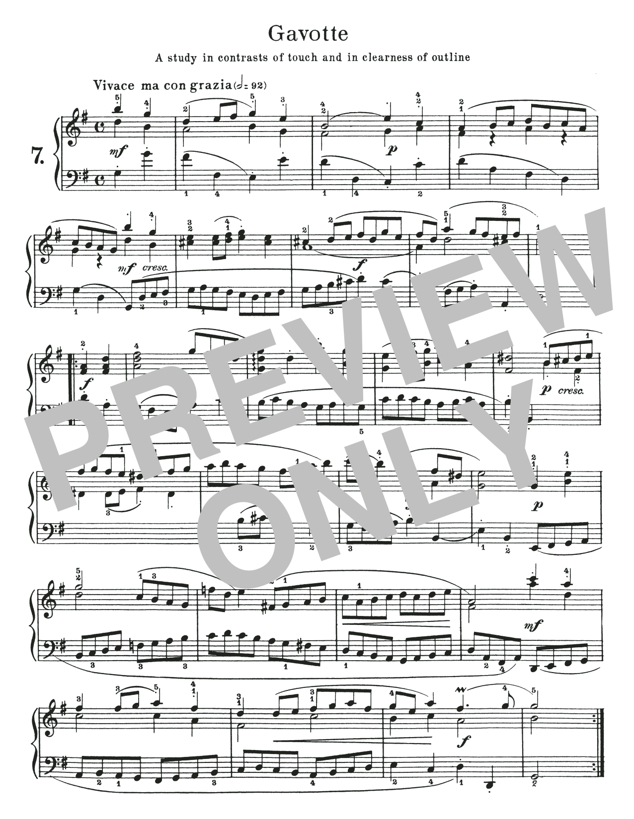 Produktgalerie: Seite 1 von 1 Gavotte, BWV 816, Johann Sebastian Bach, Klavier