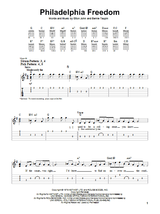Product gallery: Page 1 of 1 Philadelphia Freedom, Elton John