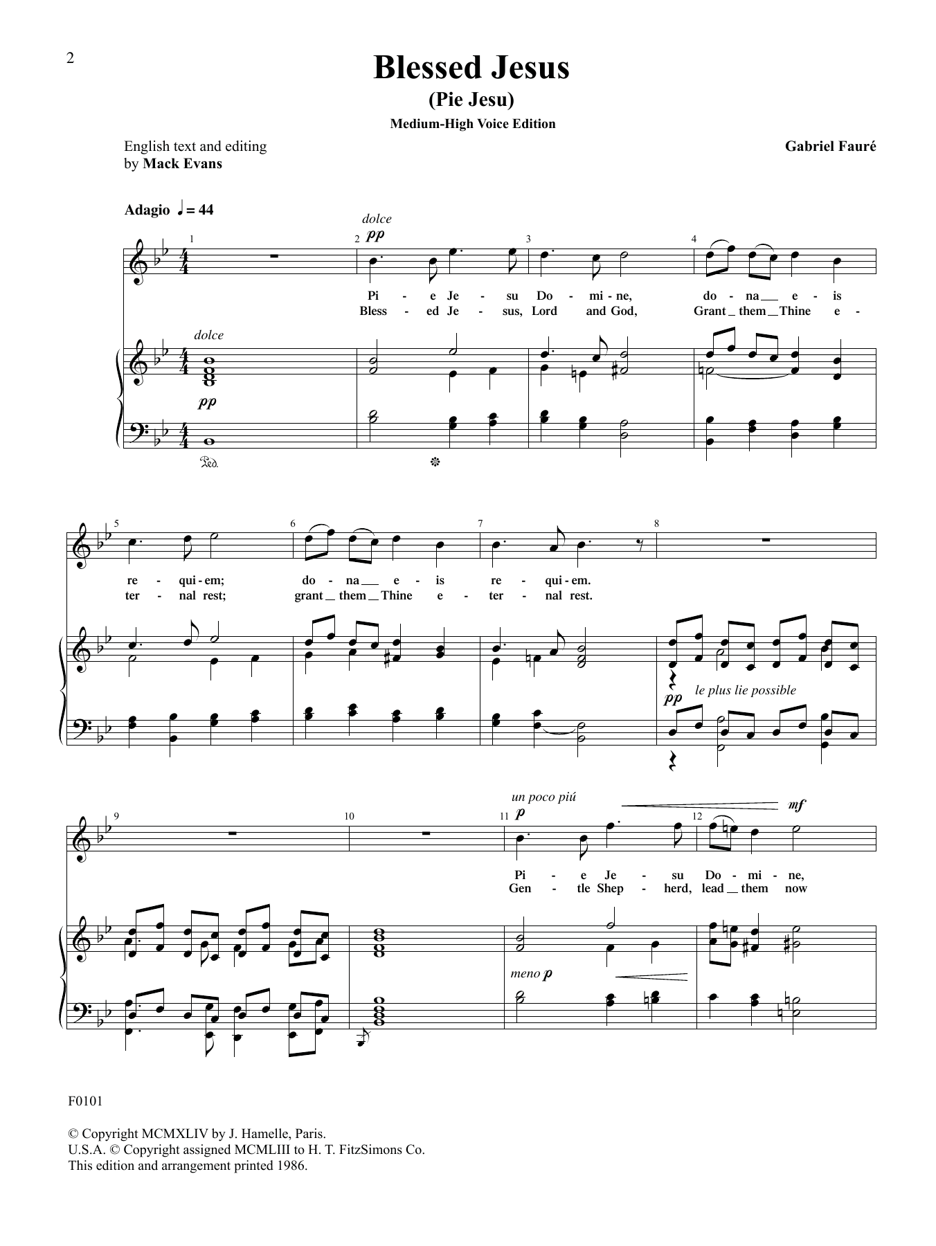 Produktbild zu: Blessed Jesus (Pie Jesu) (High Voice)