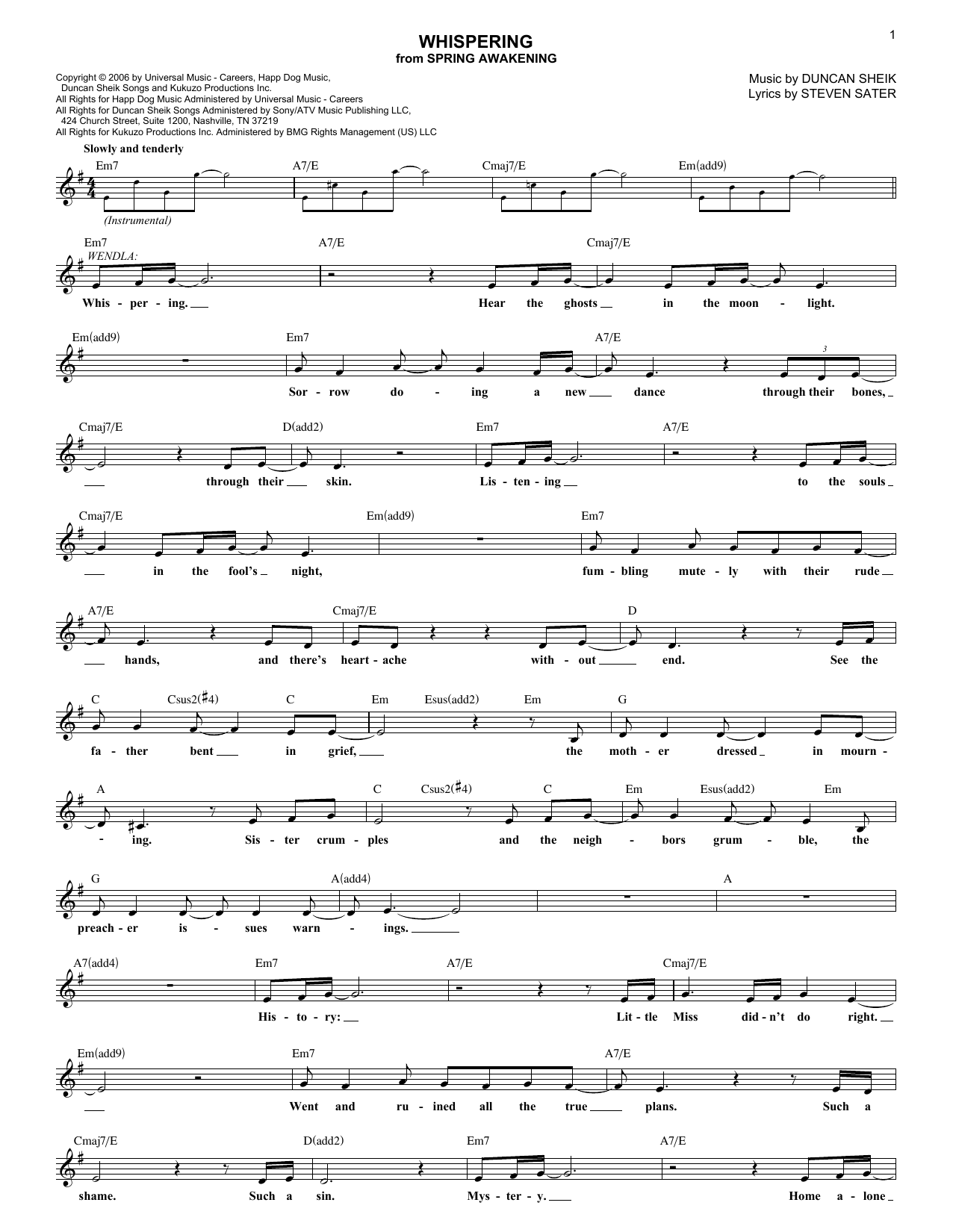 Product picture to:  Whispering - Duncan Sheik