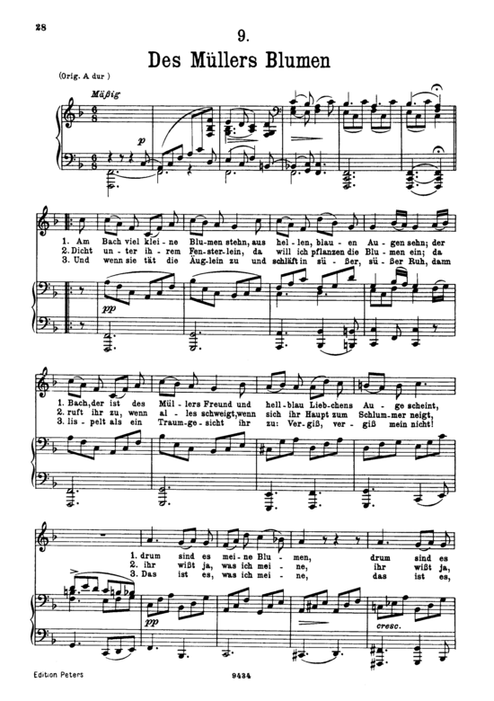 Product picture to: Des Müllers Blumen D.795-9 (Die Schöne Müllerin)Franz Schubert