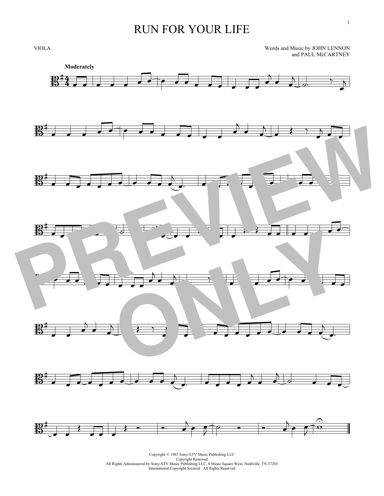 Product gallery: Page 1 of 1 Run For Your Life, The Beatles