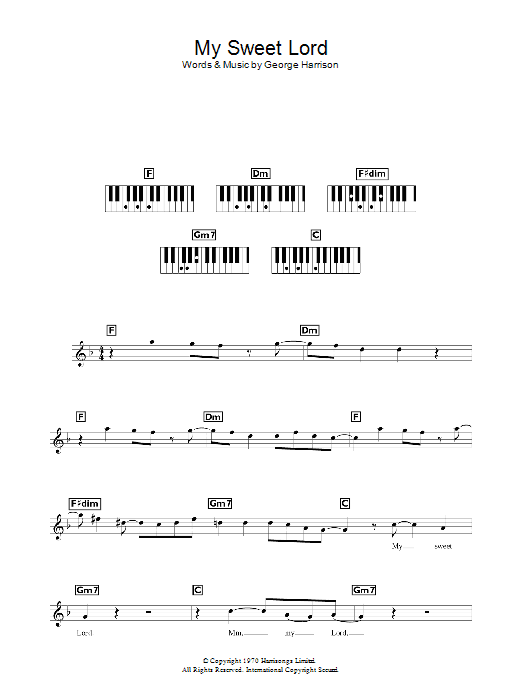 Produktgalerie: Seite 1 von 1 My Sweet Lord, George Harrison, Klavier