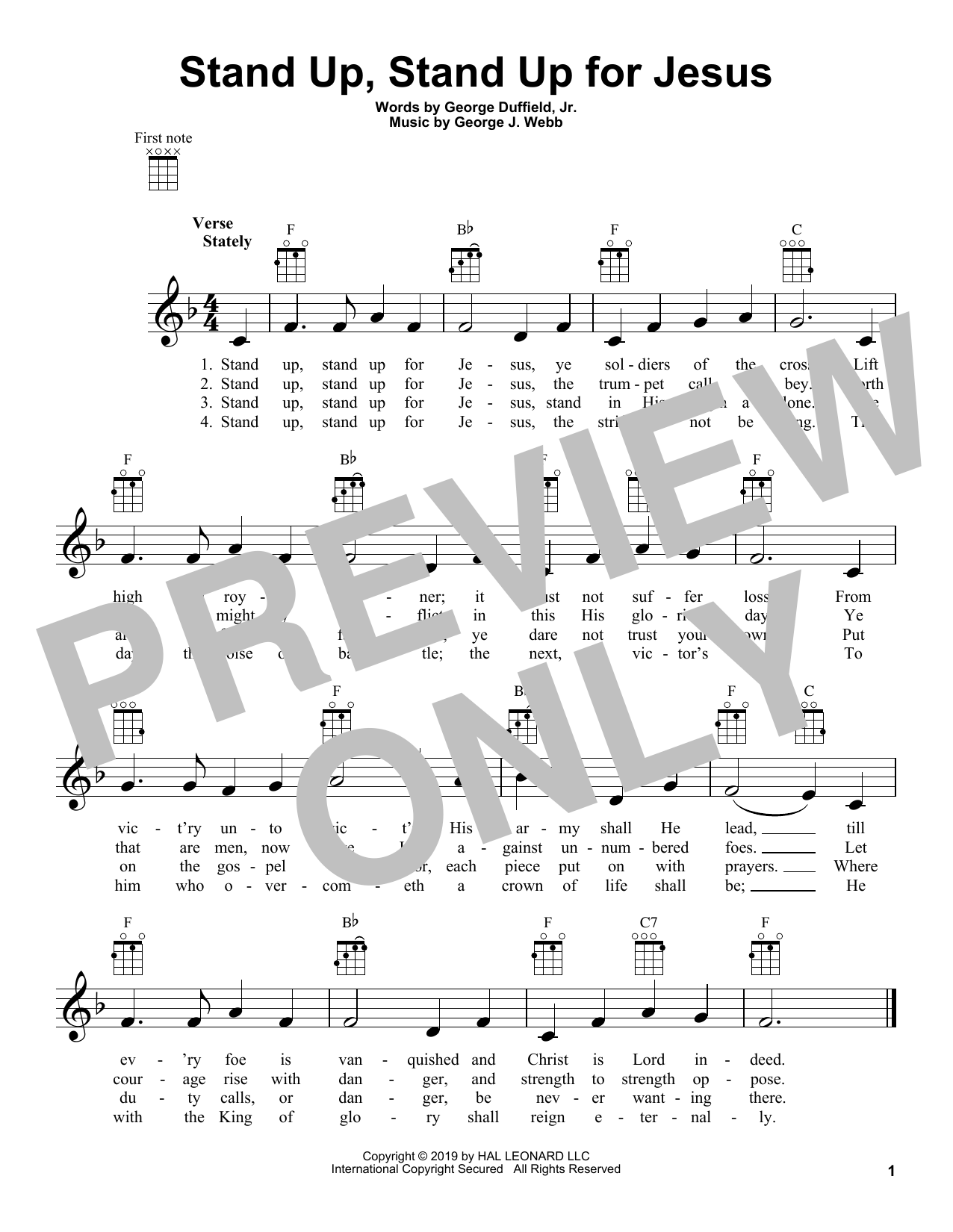 Product gallery: Page 1 of 1 Stand Up, Stand Up For Jesus, George J. Webb