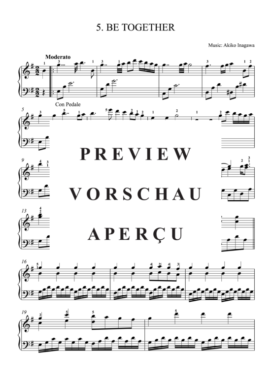 Product gallery: Page 2 of 3 BE TOGETHER , Inagawa, Akiko, Piano Solo