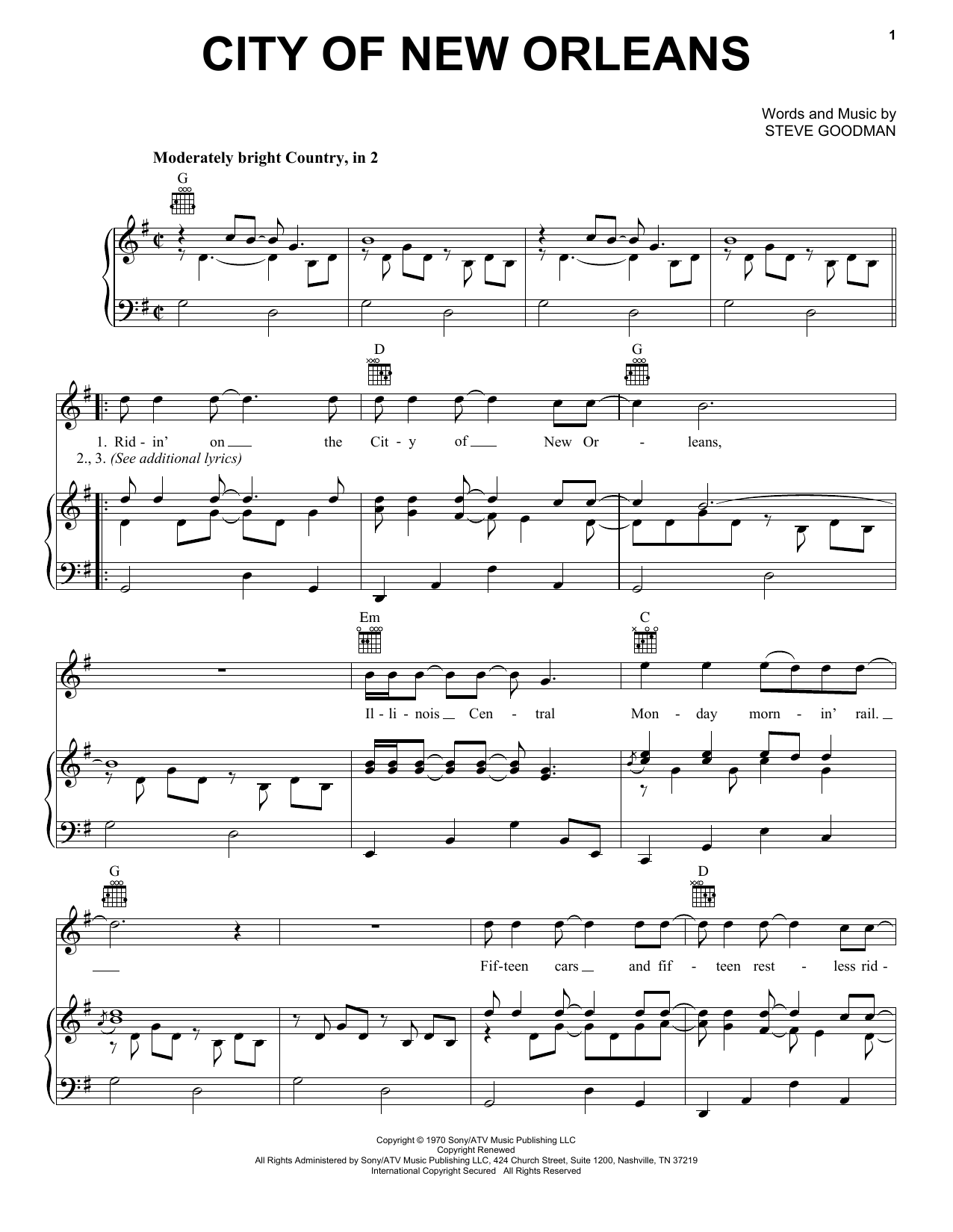 Produktgalerie: Seite 1 von 1 City Of New Orleans, Arlo Guthrie, Gesang, Gitarre, Klavier