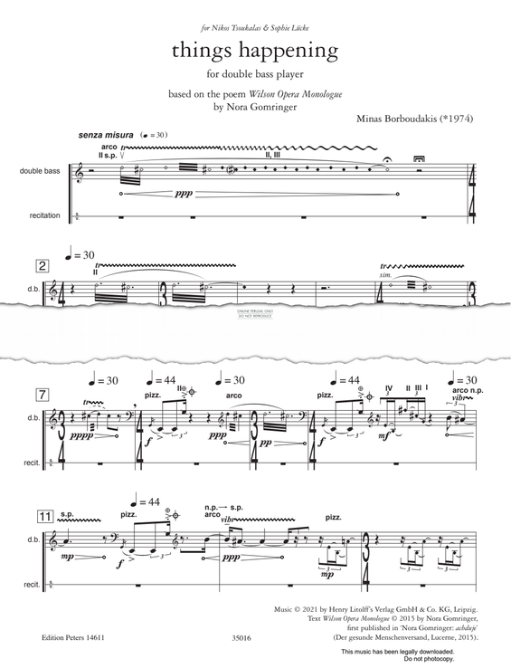 Produktgalerie: Seite 1 von 1 Things Happening, Minas Borboudakis, Kontrabass