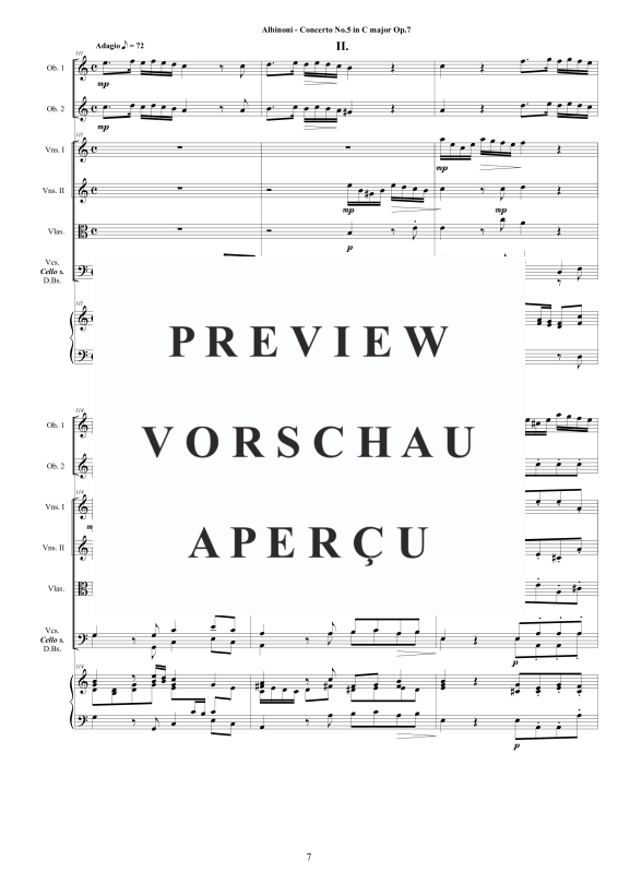 Product gallery: Page 8 of 11 Concerto No.5 in C-Dur Op.7, , 2 Solo Oboes, String Ensemble, and Harpsichord (Bc)