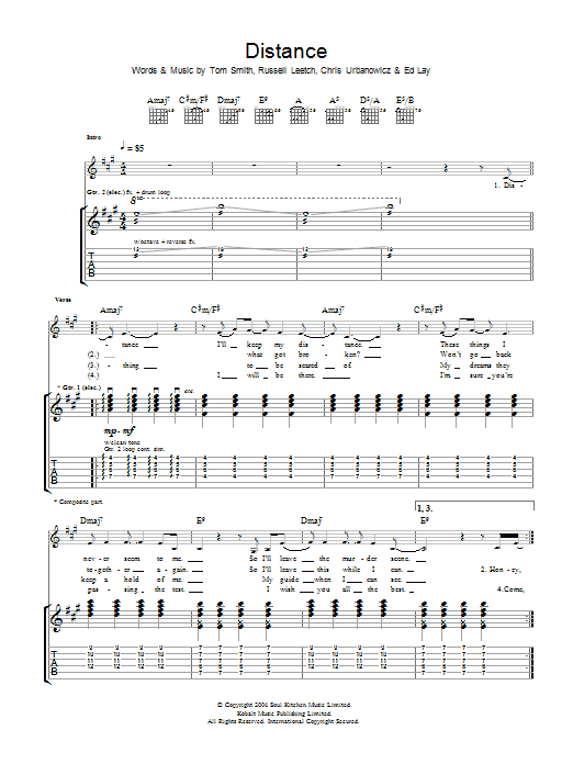 Produktgalerie: Seite 1 von 1 Distance, Editors, Gitarre