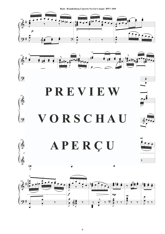 Product gallery: Page 10 of 11 Brandenburg Concerto No. 4 in G major BWV 1049, , Solo Piano