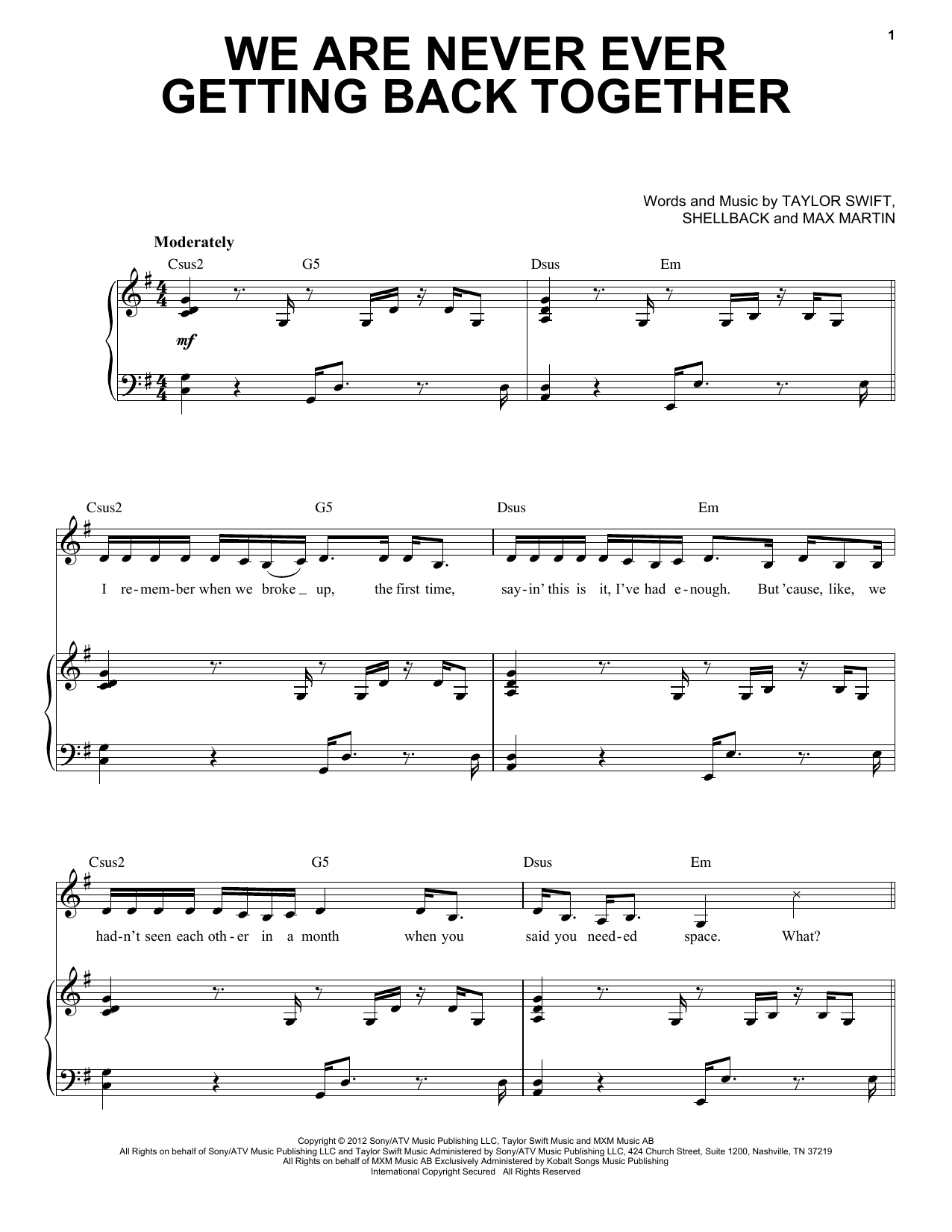 Produktbild zu: We Are Never Ever Getting Back Together
