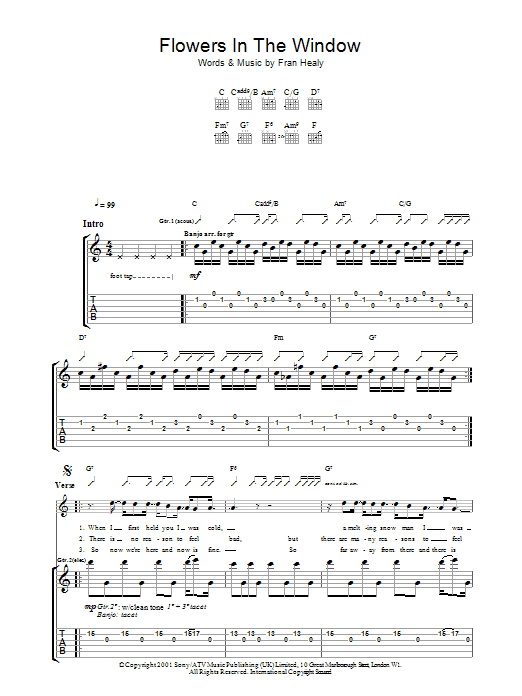 Produktgalerie: Seite 1 von 1 Flowers In The Window, Travis, Gitarre