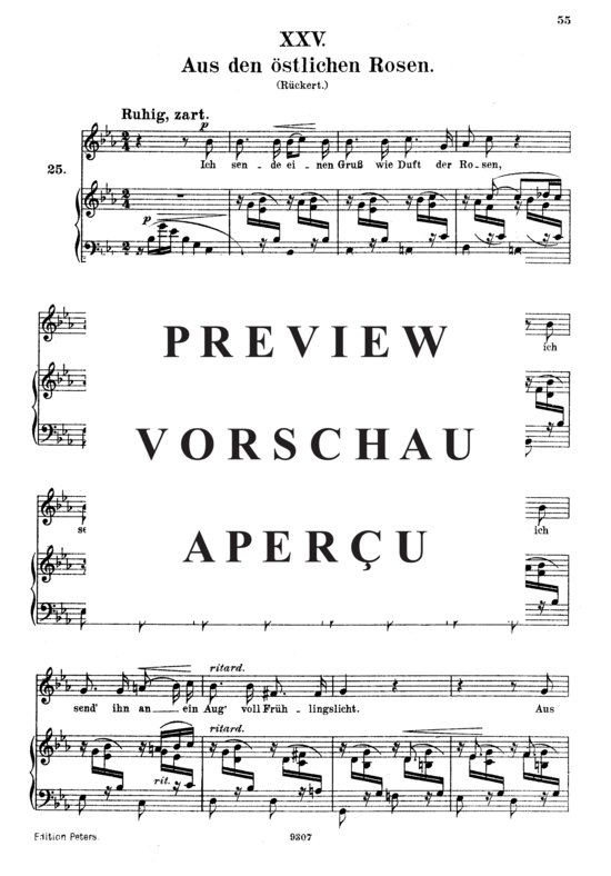 gallery: Aus den östlichen Rosen, Op.25 No.25 , , (Gesang hoch + Klavier)