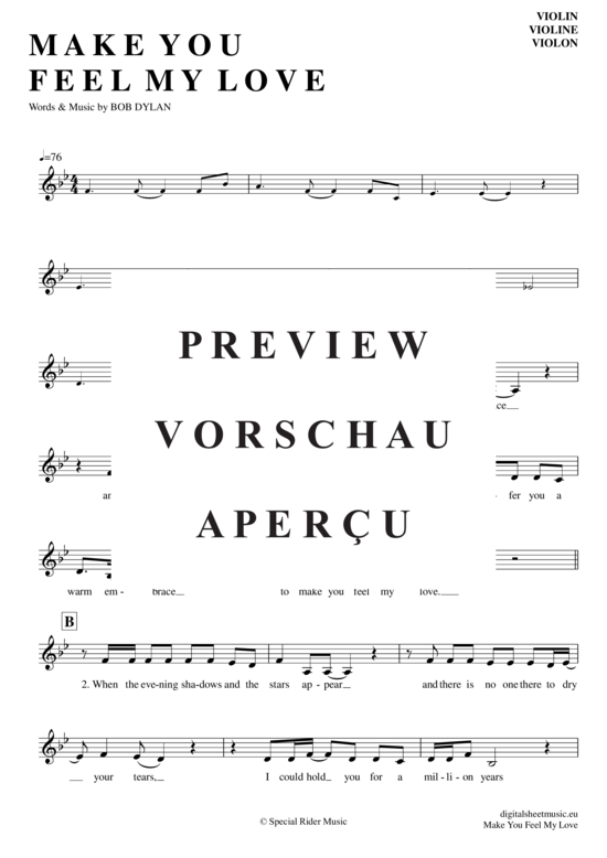 Product gallery: Page 2 of 4 Make you feel my love , Adele, (violin)