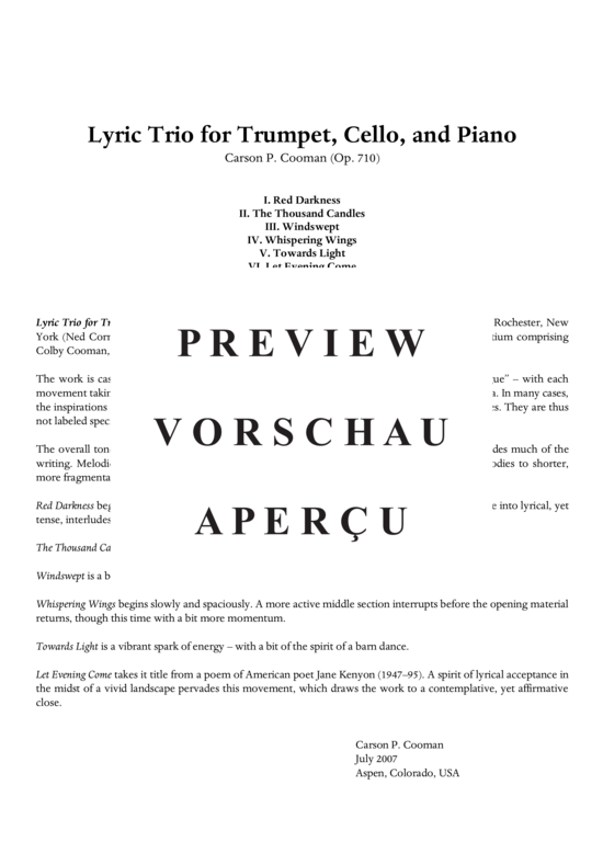 Produktgalerie: Seite 2 von 21 Lyric Trio , , (Trompete, Violoncello + Klavier)
