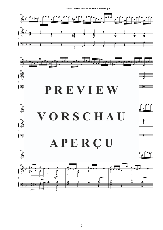 Product gallery: Page 6 of 11 Flute Concerto No.11 in G-Moll Op.5, , Flute and Piano/Harpsichord
