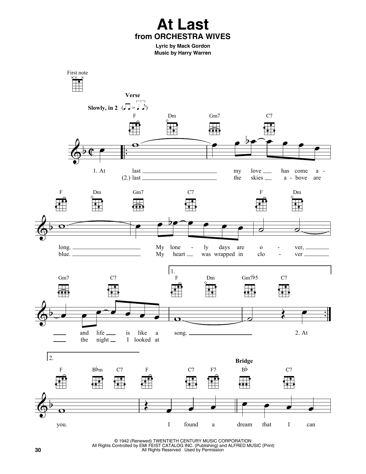 Produktgalerie: Seite 1 von 1 At Last, Etta James, Ukulele