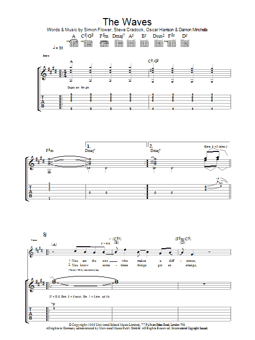 Produktgalerie: Seite 1 von 1 The Waves, Ocean Colour Scene, Gitarre