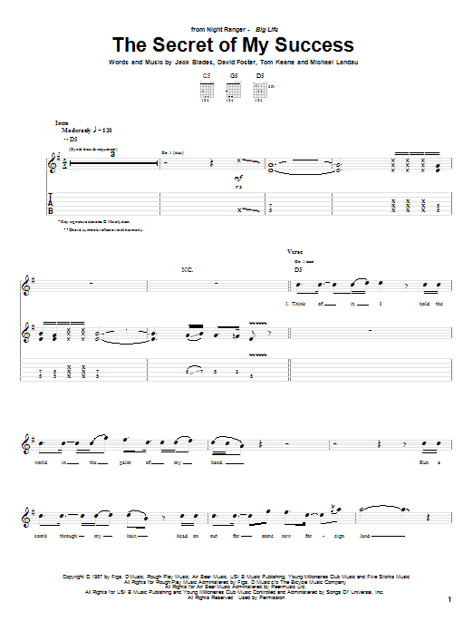 Product gallery: Page 1 of 1 The Secret Of My Success, Night Ranger