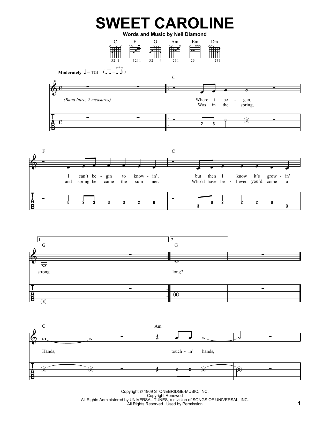 Product gallery: Page 1 of 1 Sweet Caroline, Neil Diamond