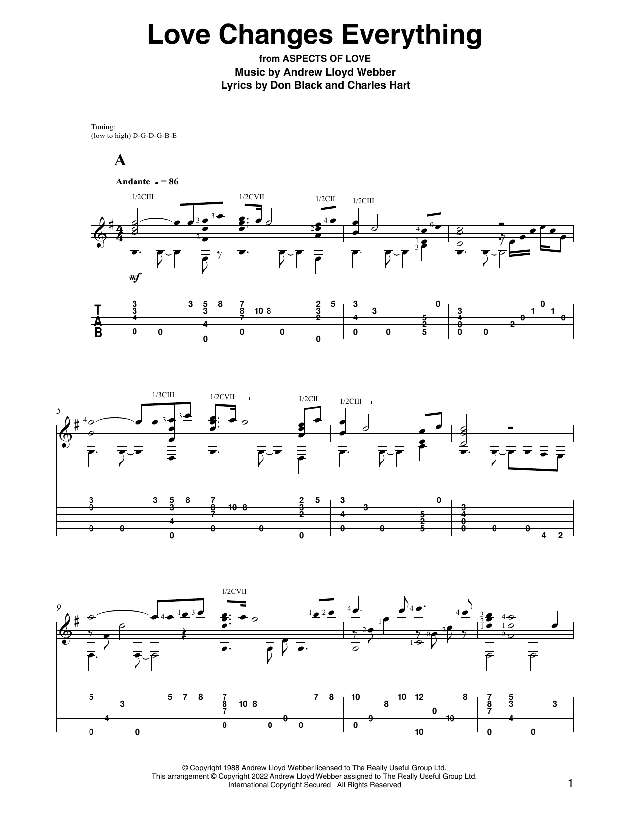 Produktbild zu: Love Changes Everything (from Aspects Of Love) (arr. David Jaggs)