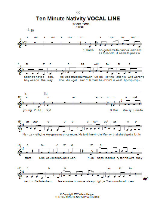 Product picture to: Song Two (from The Ten Minute Nativity)