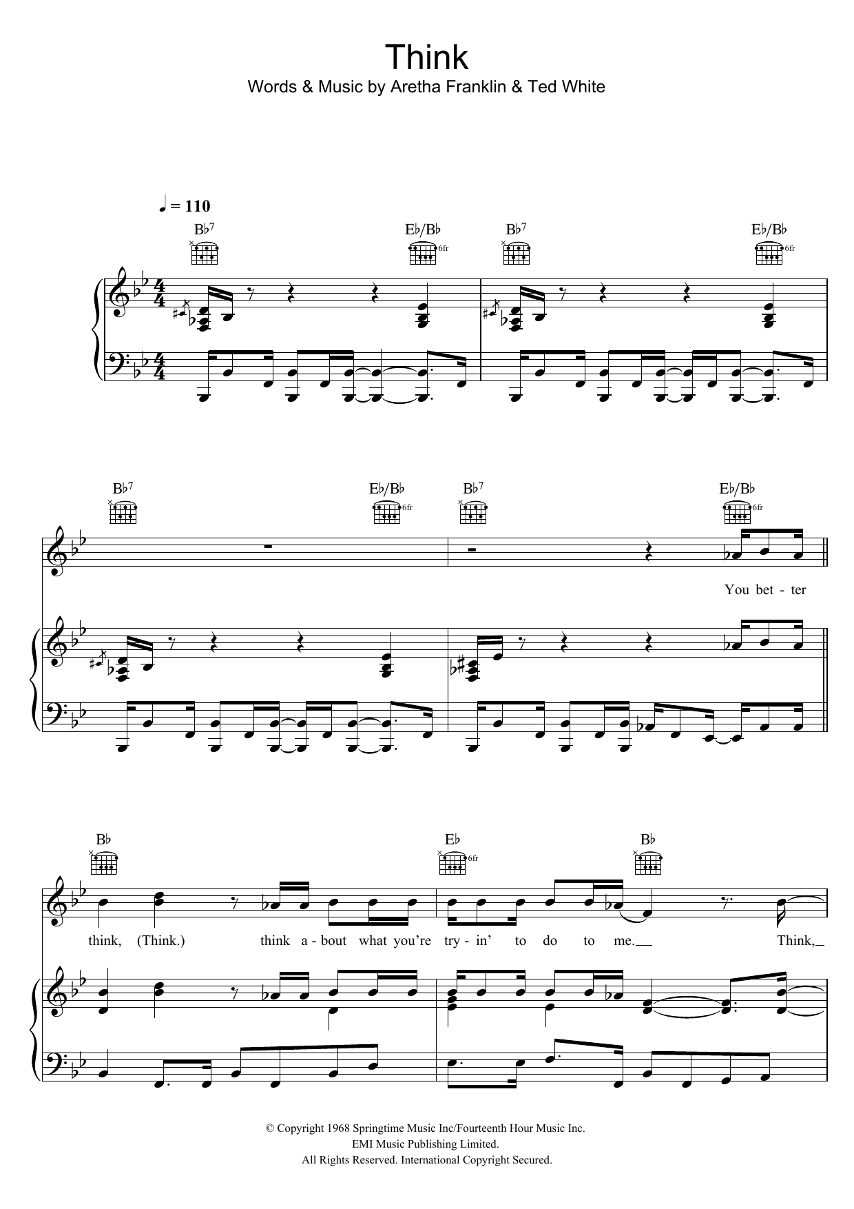 Produktgalerie: Seite 1 von 1 Think, Aretha Franklin, Gesang, Gitarre, Klavier
