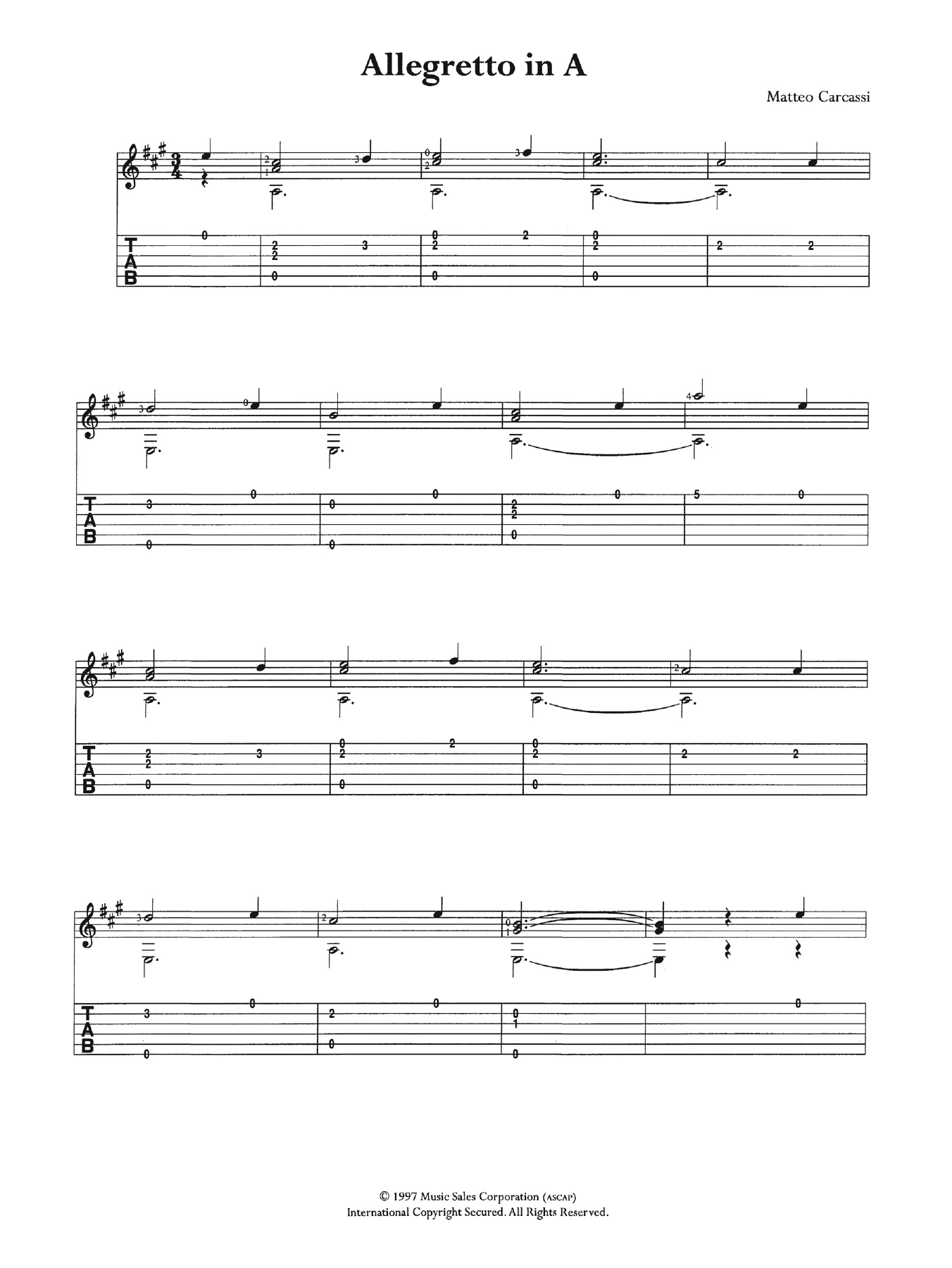 Product gallery: Page 1 of 1 Allegretto In A, Matteo Carcassi