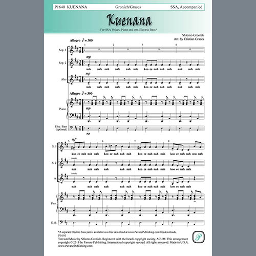 Produktbild zu: Kuenana (arr. Cristian Grases)