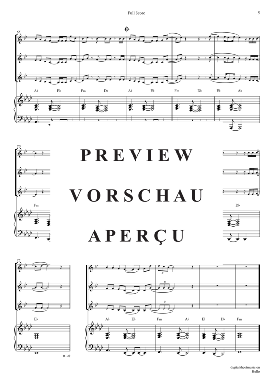 Produktgalerie: Seite 6 von 18 Hello , Adele, (Trompeten Trio + Klavier)