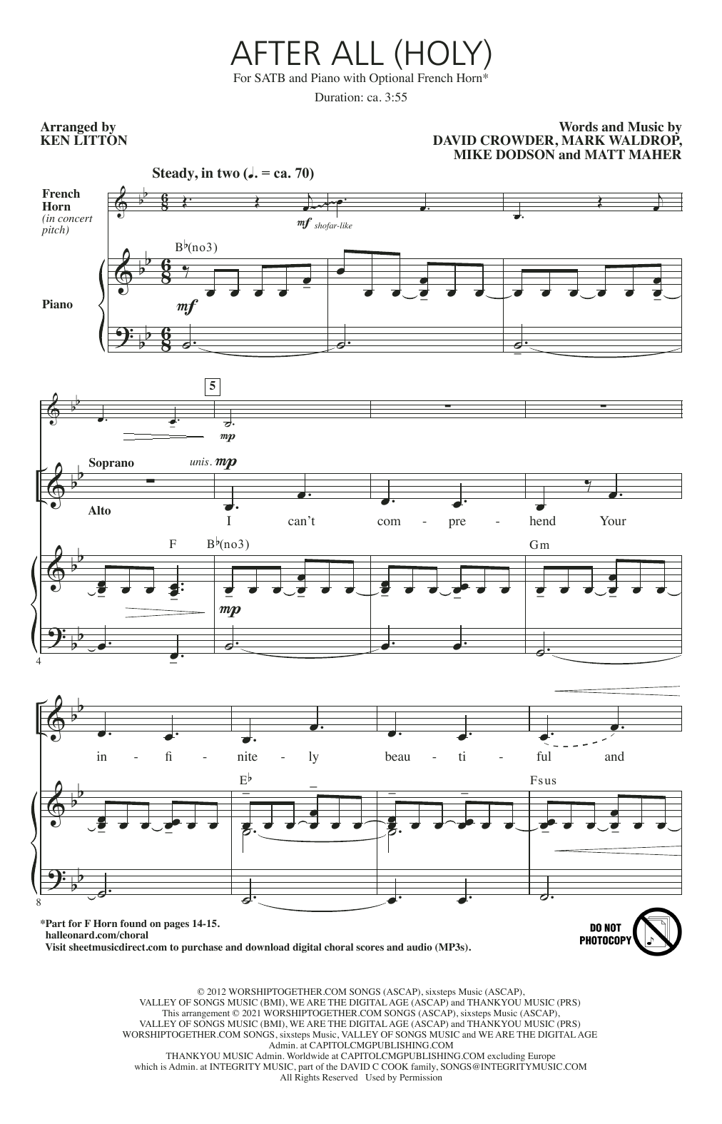 Product picture to: After All (Holy) (arr. Ken Litton)