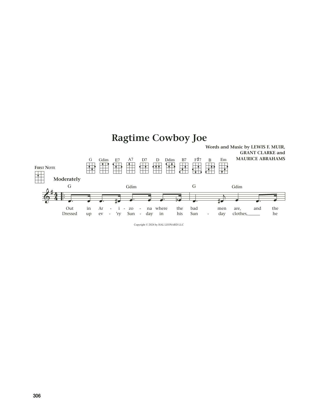 Produktgalerie: Seite 1 von 1 Ragtime Cowboy Joe (from The Daily Ukulele) (arr. Jim Beloff), Belle Baker, Ukulele