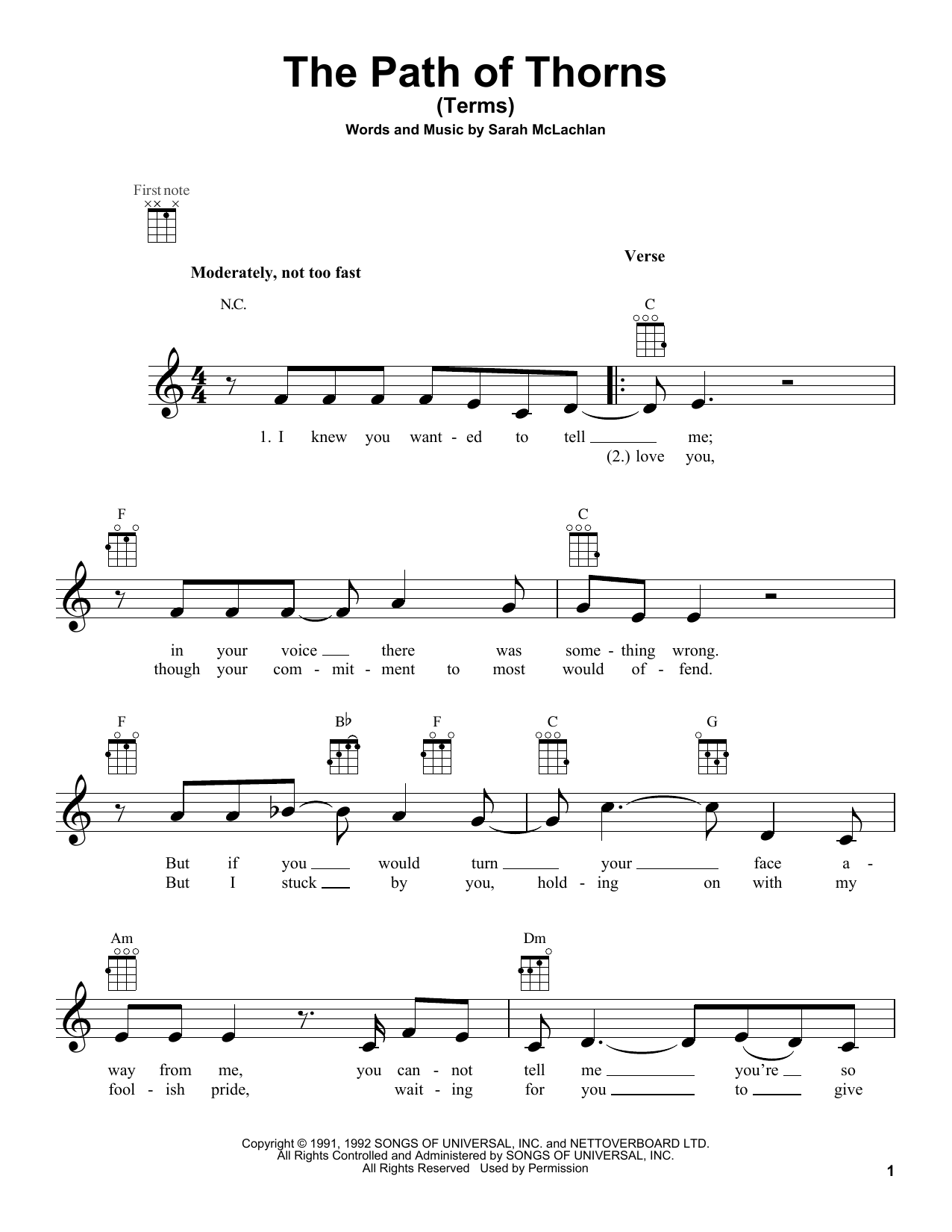 Product gallery: Page 1 of 1 The Path Of Thorns (Terms), Sarah McLachlan