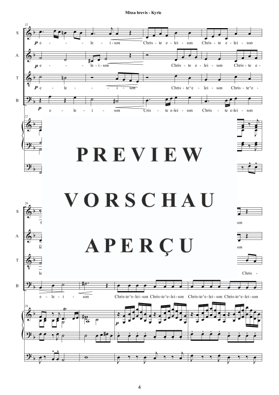 Produktgalerie: Seite 5 von 11 Missa Brevis in D-Moll, , Gemischter Chor und Orgel