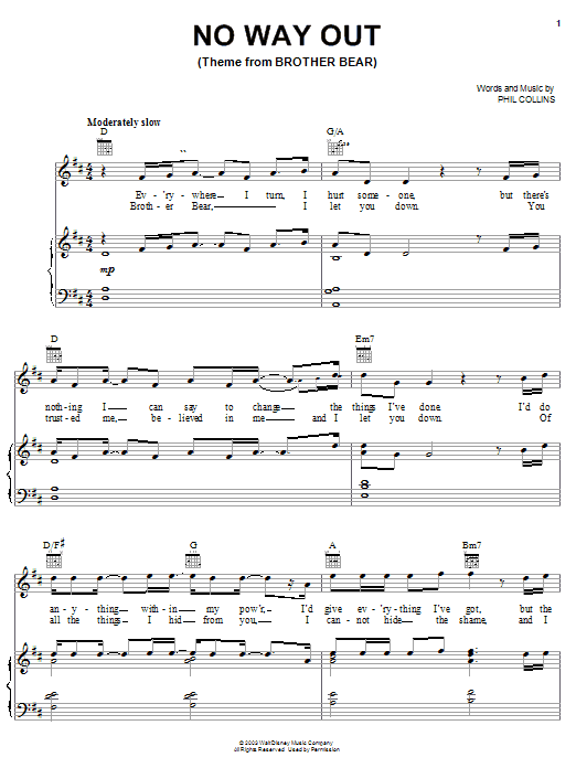 Produktbild zu: No Way Out (from Brother Bear)