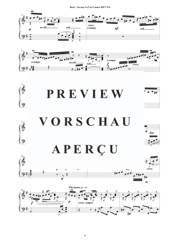 Produktgalerie: Seite 5 von 10 Toccata Nr. 5 in E-Moll BWV 914, , Cembalo/Klavier Solo