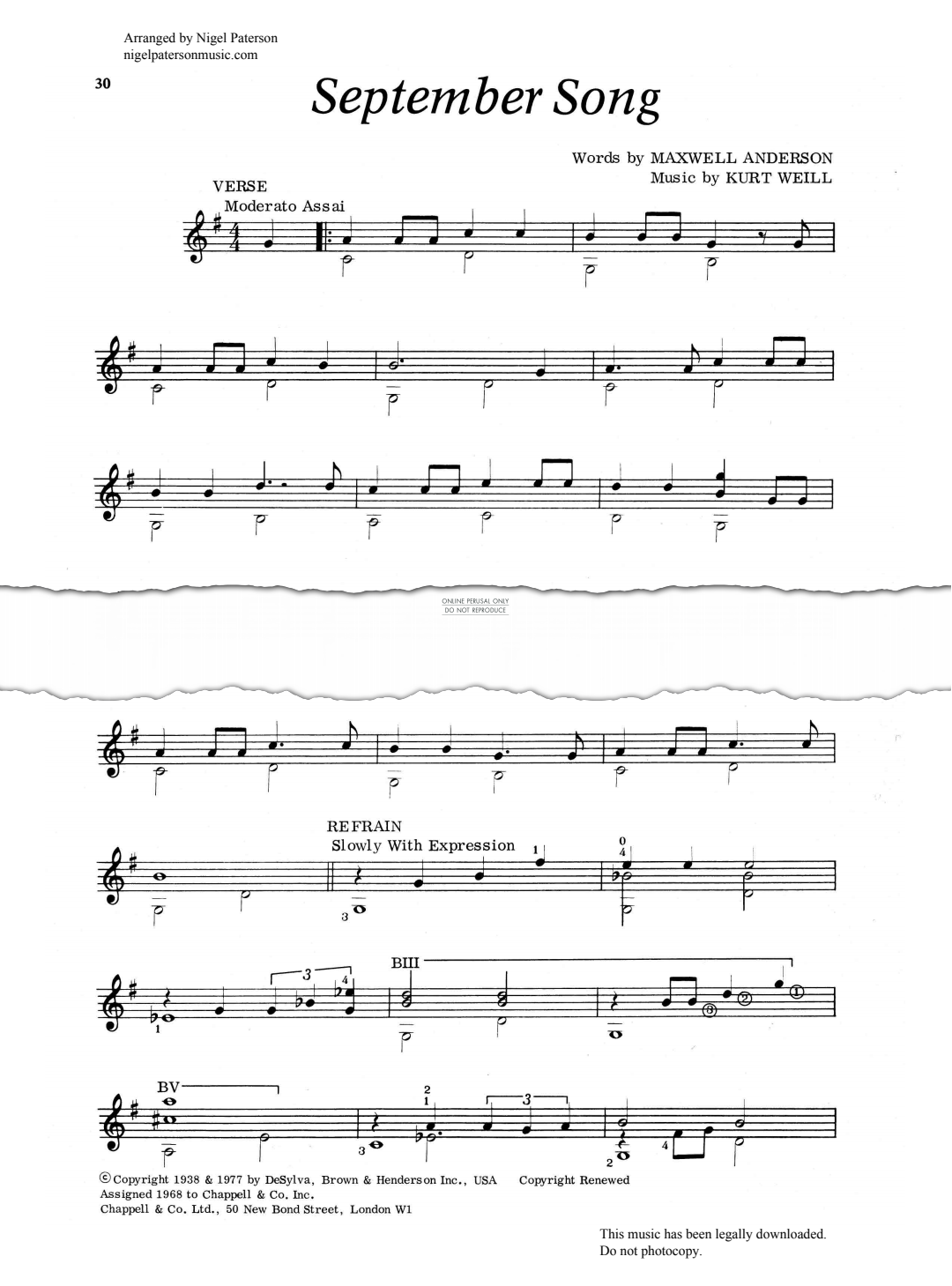 Product gallery: Page 1 of 1 September Song, Kurt Weill