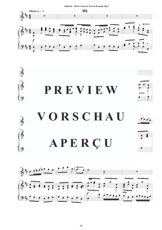 Product gallery: Page 11 of 11 Oboe Concerto No.6 in D-Dur Op.7, , Oboe and Piano/Harpsichord