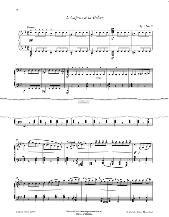 Produktgalerie: Seite 1 von 1 Caprice à la Boléro Op.5, No.2, Clara Schumann, Klavier
